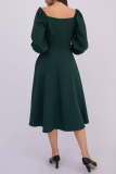 Celebrities Elegant Solid V Neck Princess Dresses