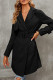 British Style Elegant Solid Buttons Turndown Collar Outerwear