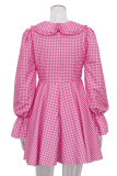 Sweet Cute Plaid Zipper Peter Pan Collar A Line Dresses