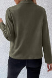 Casual Solid Zipper Turndown Collar Outerwear