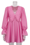 Sweet Cute Plaid Zipper Peter Pan Collar A Line Dresses