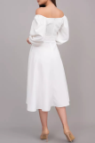 Celebrities Elegant Solid V Neck Princess Dresses