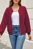 Casual Solid Zipper O Neck Outerwear