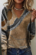 Casual Print V Neck Tops