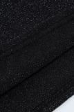 Elegant Solid Sequins Sequined Half A Turtleneck Sleeveless Dress Dresses