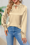 Elegant Solid V Neck Tops