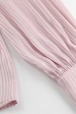 British Style Elegant Striped Buttons Turndown Collar Tops