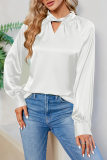 Elegant Solid V Neck Tops