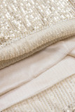 Sexy Solid Sequins Sequined Loose High Waist Straight Solid Color Bottoms