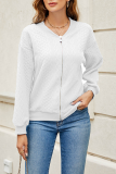 Casual Solid Zipper O Neck Outerwear