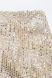 Sexy Solid Sequins Sequined Loose High Waist Straight Solid Color Bottoms