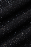 Elegant Solid Sequins Sequined Half A Turtleneck Sleeveless Dress Dresses
