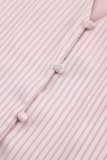 British Style Elegant Striped Buttons Turndown Collar Tops