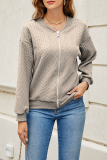 Casual Solid Zipper O Neck Outerwear
