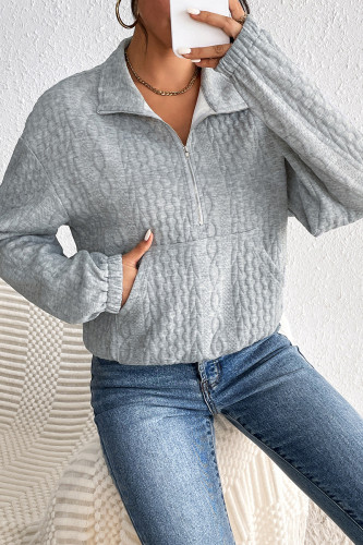 Casual Simplicity Solid Pocket Turndown Collar Tops