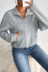 Casual Simplicity Solid Pocket Turndown Collar Tops
