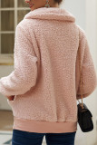 Casual Simplicity Solid Pocket Zipper Turndown Collar Tops