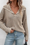 Casual Solid Patchwork Turndown Collar Tops