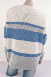 Casual Color Block Contrast V Neck Outerwear