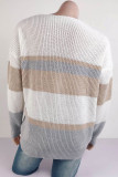 Casual Color Block Contrast V Neck Outerwear