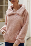 Casual Simplicity Solid Pocket Zipper Turndown Collar Tops