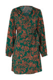 Vintage Elegant Floral Bandage One-piece Suits Dresses