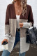 Casual Color Block Contrast Cardigan Collar Outerwear