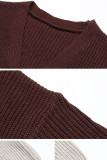 Casual Color Block Contrast Cardigan Collar Outerwear