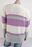 Casual Color Block Contrast V Neck Outerwear