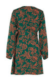 Vintage Elegant Floral Bandage One-piece Suits Dresses