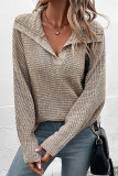 Casual Solid Patchwork Turndown Collar Tops