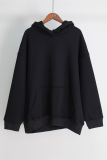 Casual Street Solid Pocket Hooded Collar Tops