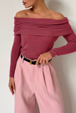 Sexy Solid Off the Shoulder Tops