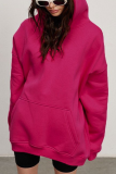 Casual Street Solid Pocket Hooded Collar Tops
