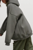 Casual Street Solid Pocket Hooded Collar Tops