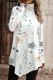 Casual Print Asymmetrical Turtleneck Tops