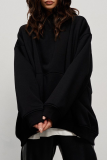 Casual Street Solid Pocket Hooded Collar Tops