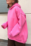 Casual Street Solid Pocket Hooded Collar Tops