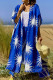 Casual Geometric Printing Cardigan Collar Half Sleeve Two Pieces