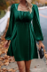 Elegant Solid Fold Square Collar A Line Dresses