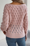 Casual Solid Hollowed Out Oblique Collar Tops