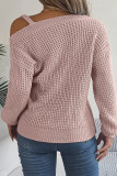 Casual Solid Metal Accessories Decoration Oblique Collar Tops