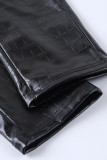 Casual Solid Zipper Skinny High Waist Pencil Solid Color Bottoms