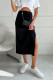 Elegant Solid Slit Fold Regular High Waist Solid Color Bottoms