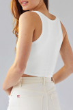 Sexy Street Solid U Neck Tops