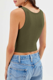 Sexy Street Solid U Neck Tops