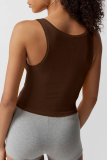 Sexy Street Solid U Neck Tops