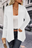 Casual Simplicity Solid Asymmetrical Cardigan Collar Outerwear