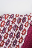 Elegant Geometric Patchwork Pocket Cardigan Collar Outerwear