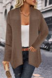 Casual Simplicity Solid Asymmetrical Cardigan Collar Outerwear